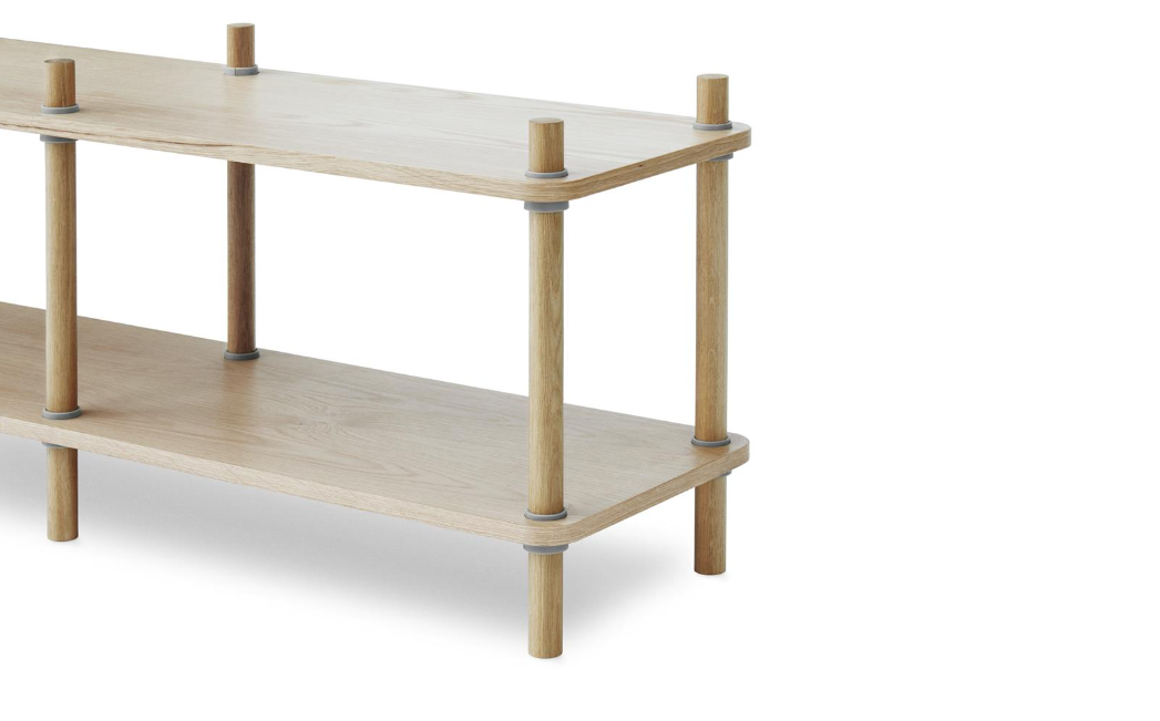 Jam Bookcase 6 poles, Oak/Grey