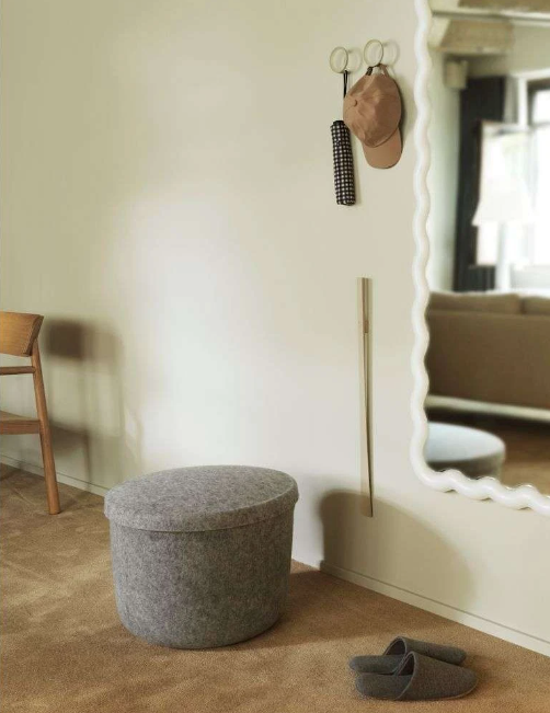 Hide Storage Pouf Small, Brown