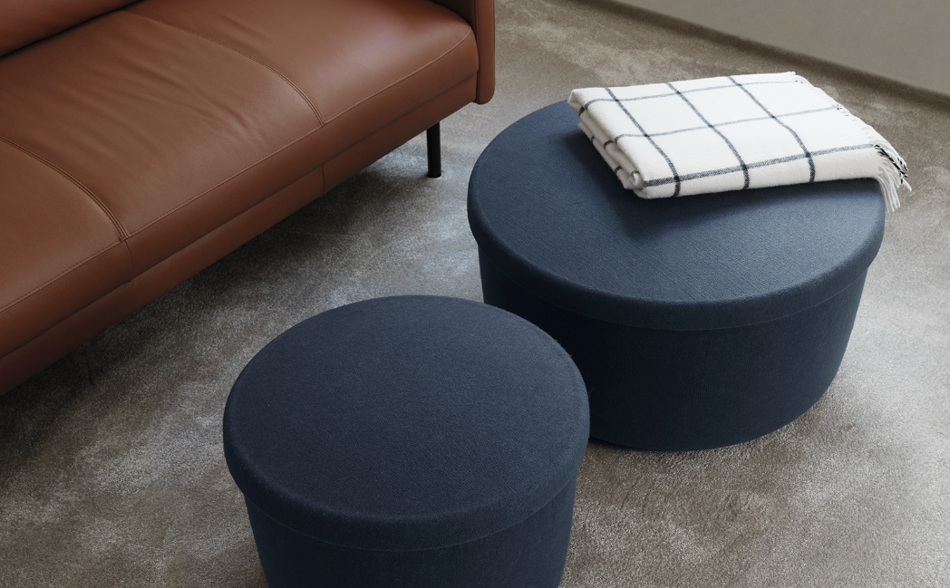 Hide Storage Pouf Small, Sand