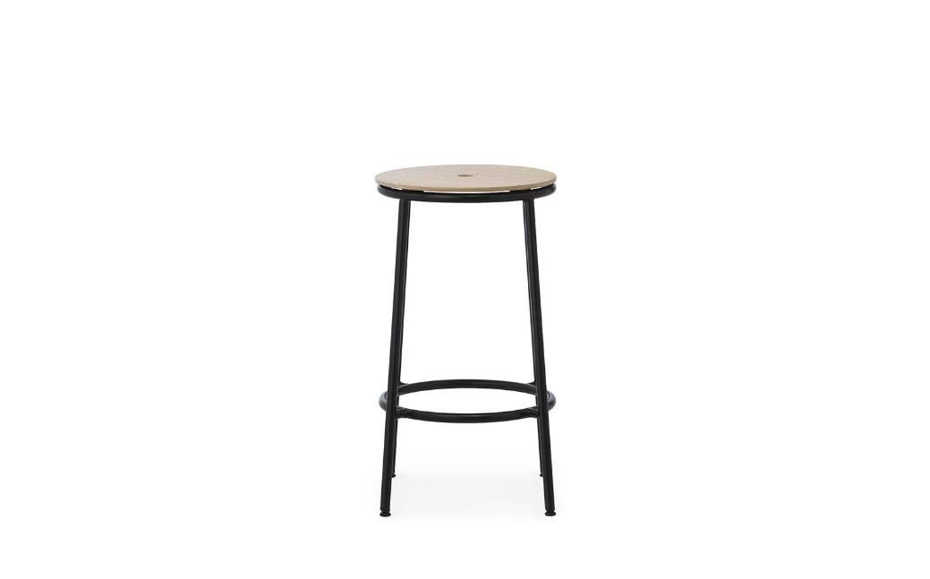 Circa Barstool 65 cm Black Steel, Oak Top