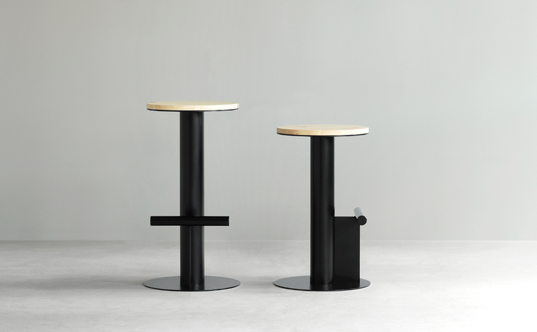 Pole Stool 65cm, Pine/Grey