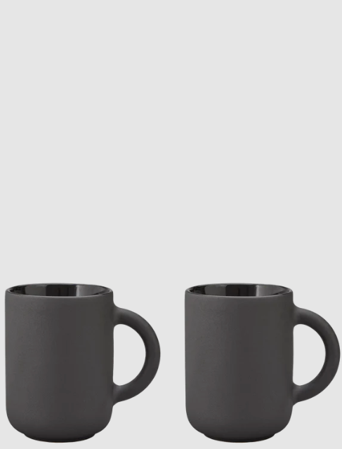 Theo Mug, Set of 2, Matte Black