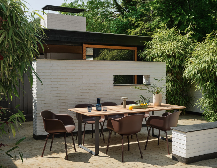 Fiber Outdoor Arm Chair, Grey