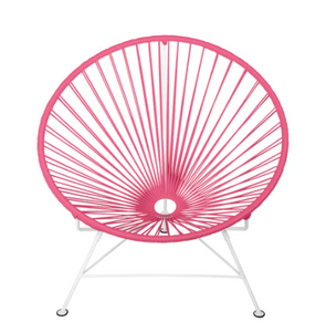 Condesa Chair, Pink Cord / White Frame