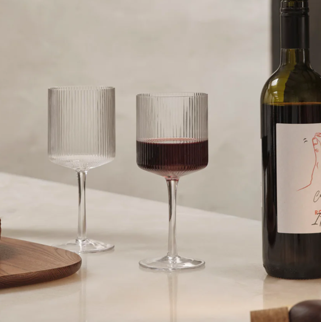 Ripple red wine glasses, set/2, clear