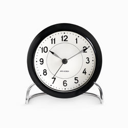 Arne Jacobsen Station Table Alarm Clock - Black/Black