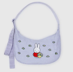 Medium Nylon Crescent Bag - Embroidered Miffy