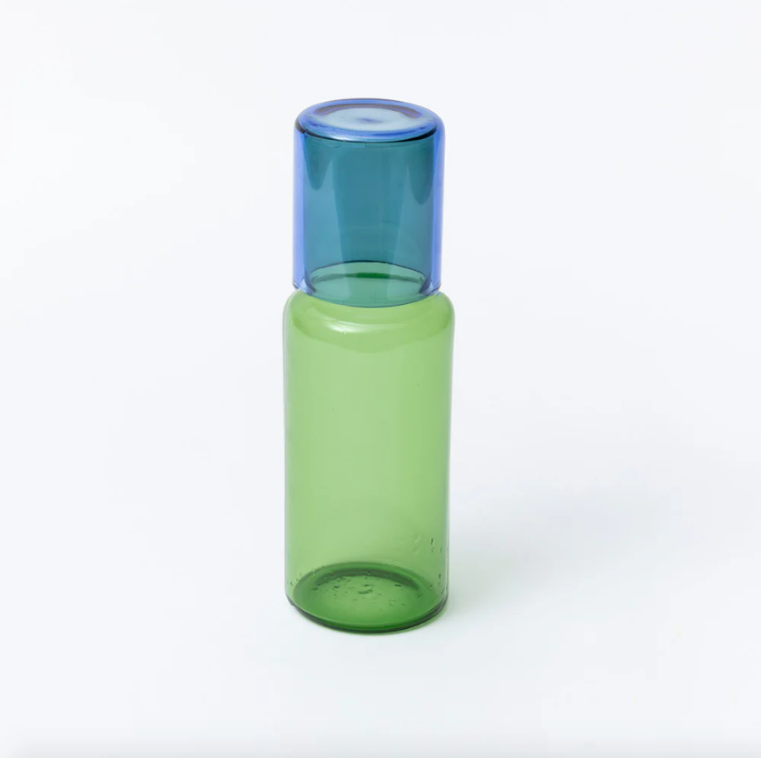Duo Tone Glass Carafe, Green / Blue