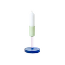 Glass Candlestick, Med, Green / Pink / Blue