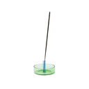 Duo Tone Glass Incense Holder , Green / Blue