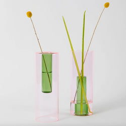 Reversible Glass Vase - Large - Pink / Green