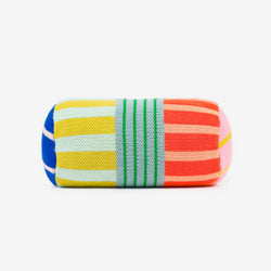 Patchwork Stripe Bolster Pillow | Rainbow