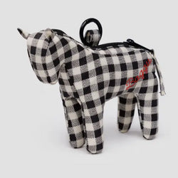 Horse Charm - Black & White Gingham