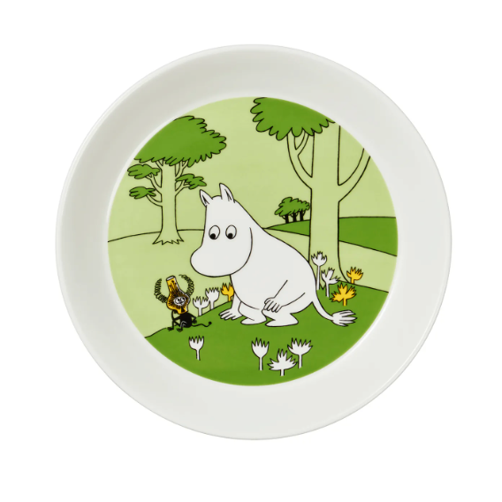 Moomin Plate 19cm, Moomintroll Grassgreen