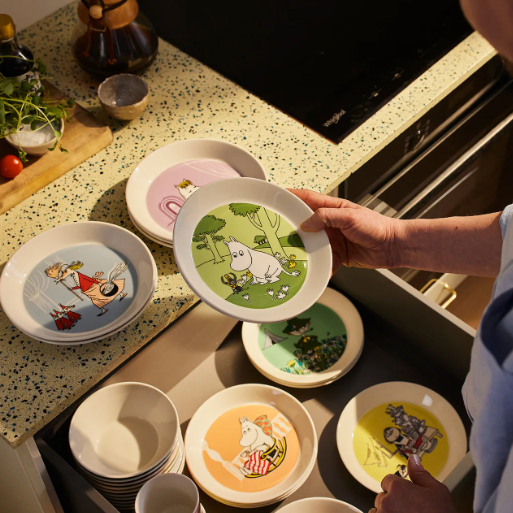 Moomin Plate 19cm, Moomintroll Grassgreen