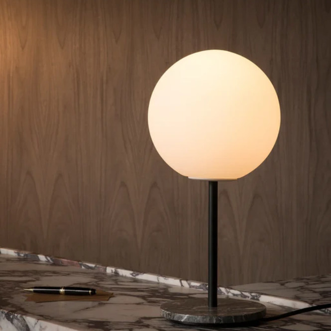 TR Bulb Table Lamp High Dimmer, Grey Marble, Shiny Bulb-Lighting-Audo-vancouver special