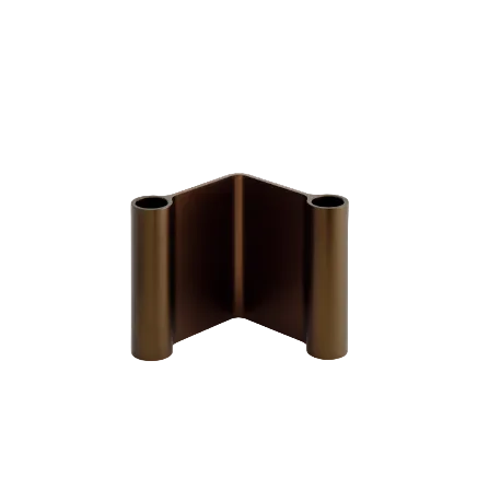 Pair Candleholder, 4" Brown