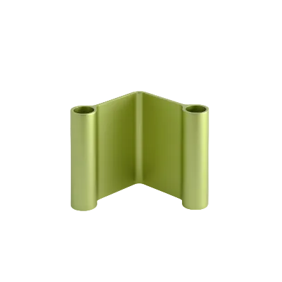 Pair Candleholder, 4" Green