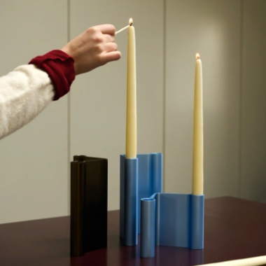 Pair Candleholder, 7" Black