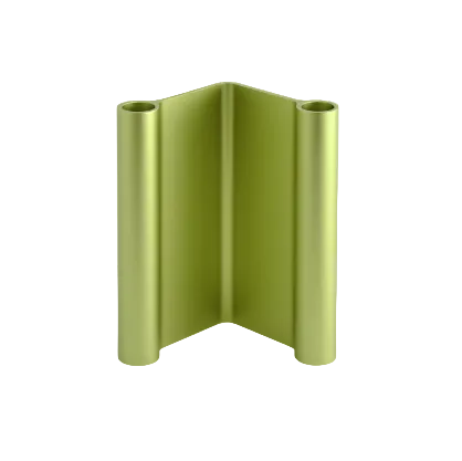 Pair Candleholder, 7" Green