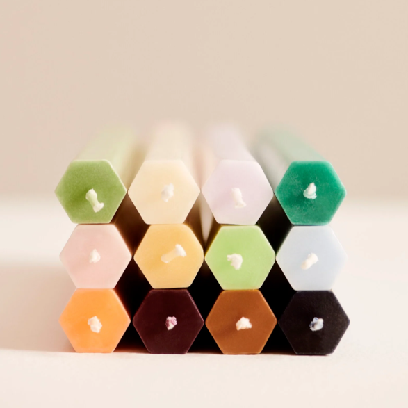 Hexagon Candles, Pastel