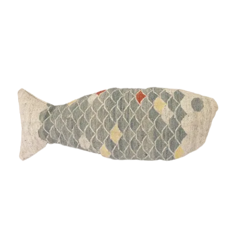 Lucky Fish Pillow, Blue