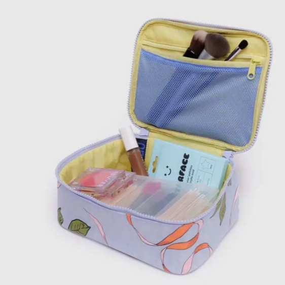 Small Cosmetic Case - Apricots & Ribbons