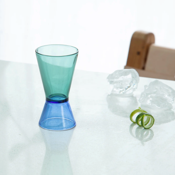 Duo tone, Cocktail Jigger, Teal Blue