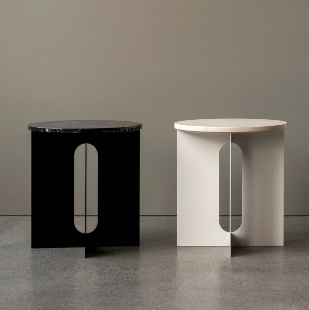 Androgyne Side Table, Calacatta Viola Marble, 16.5"-Tables-Audo-vancouver special