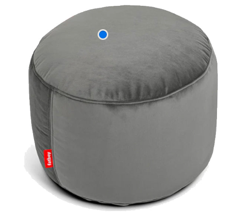 Point Velvet Ottoman, Taupe