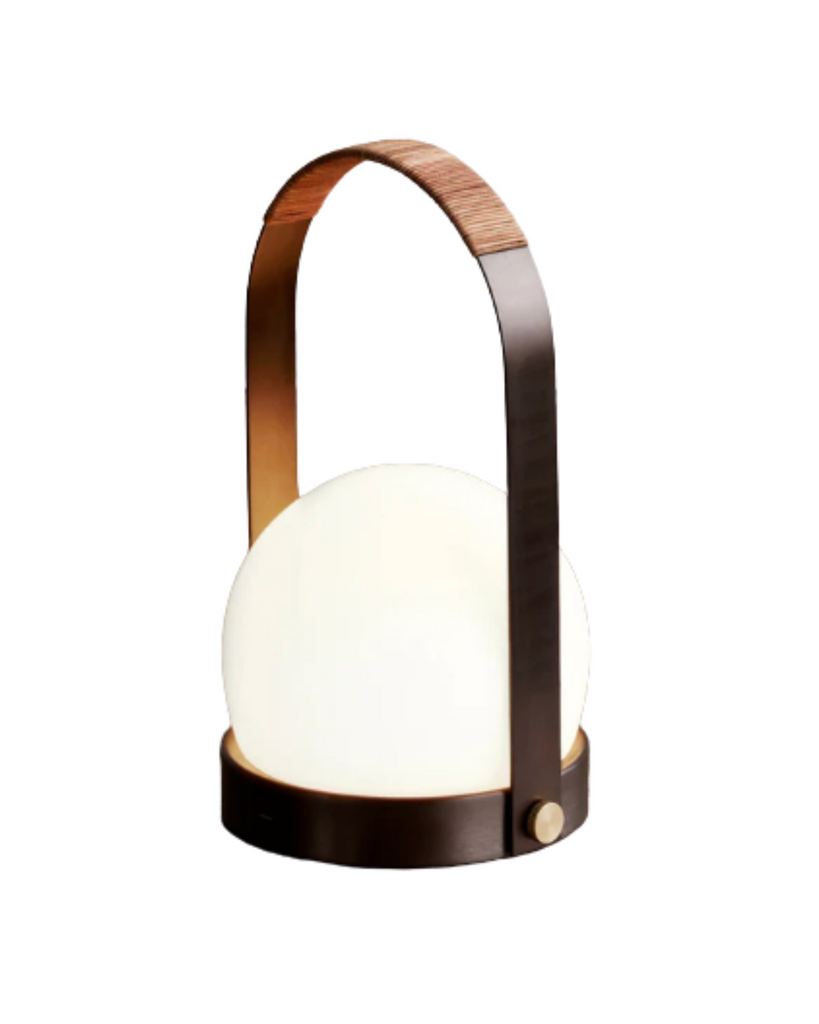 Carrie LED Lamp, Golden Brown/Leather-Lighting-Audo-vancouver special