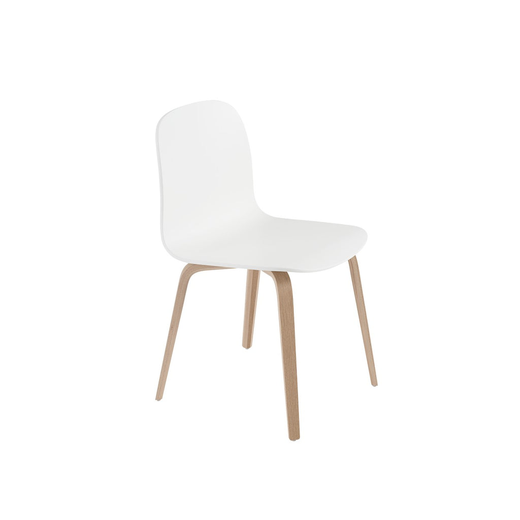 Visu Chair, Wood Base, White/Oak