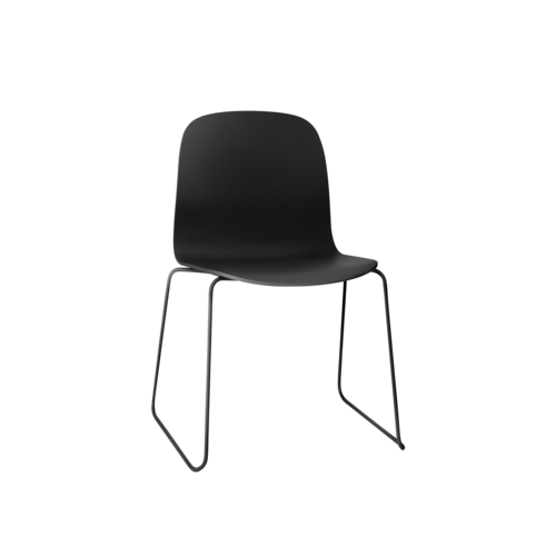 Visu Chair, Sled Base, Black/Black