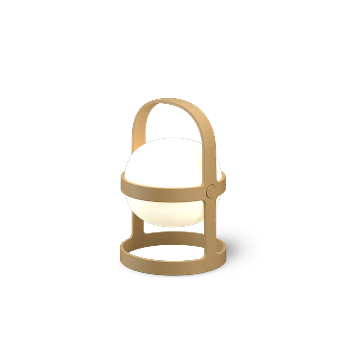 Soft Spot Solar Circular Lamp, H 7.3" Wheat