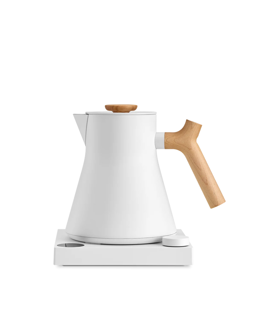 Corvo EKG Pro Electric Kettle, Matte White and Maple
