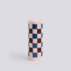 Column candle, Large pink/blue