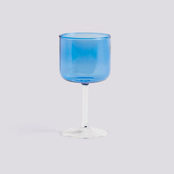 tint wine glasses, blue/clear