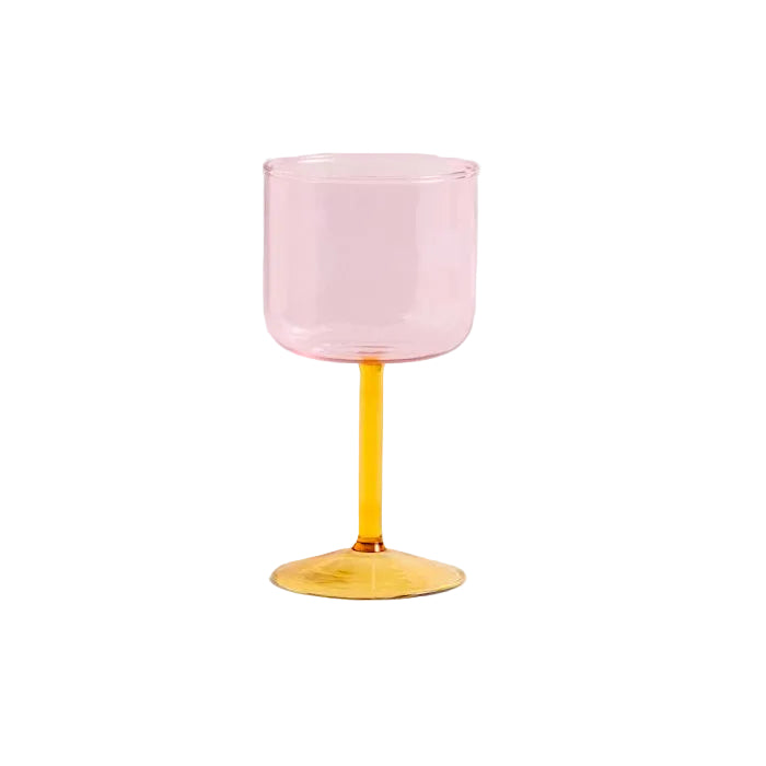 Tint Wine Glasses, Pink/Yellow