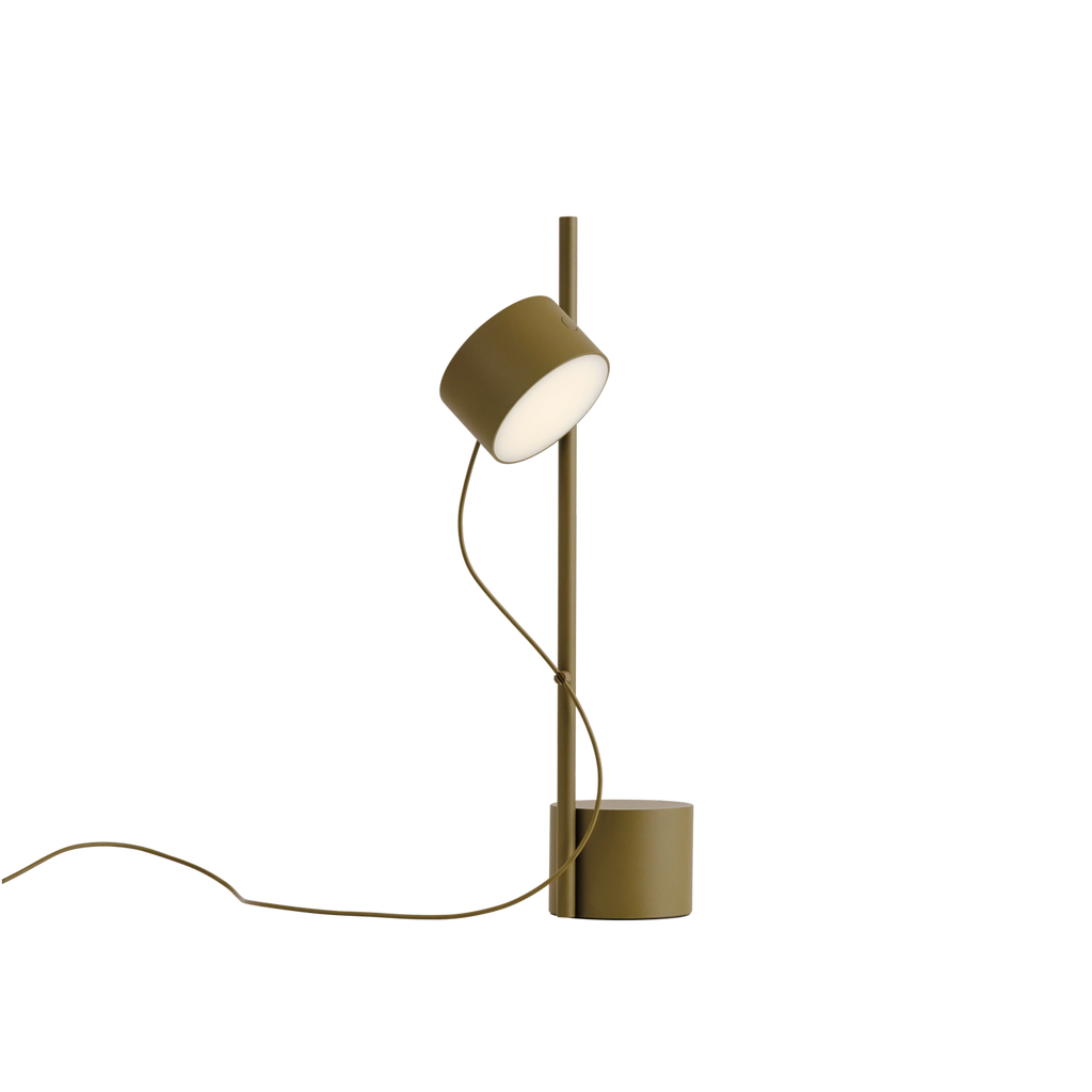 Post Table Lamp, Brown Green