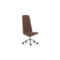 Off Armchair Low 5W Gas Lift Alu With Cushion, Ultra Leather