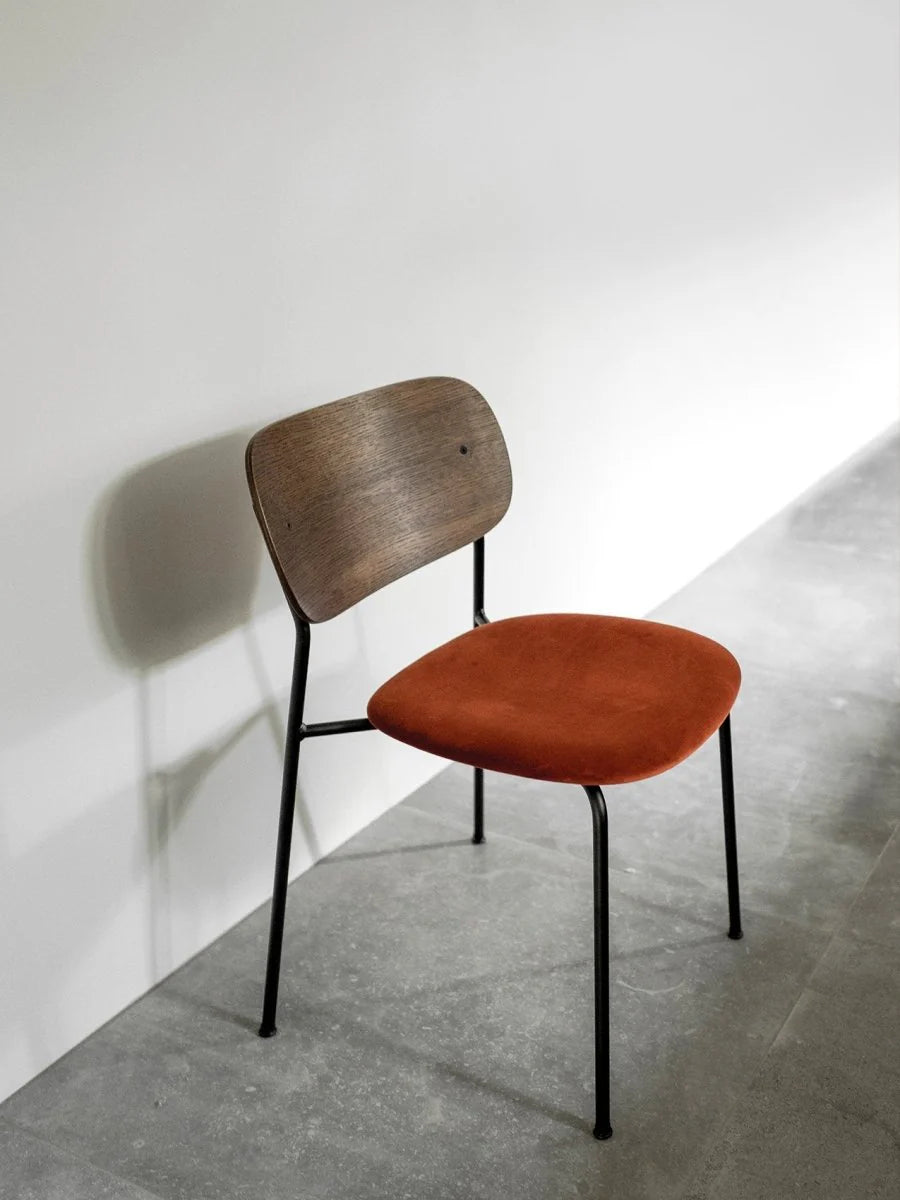 Co Chair, Without Arms, Upholstered Seat Steelcut Trio 213, Natural Oak Back, Black Frame-Chairs-Audo-vancouver special