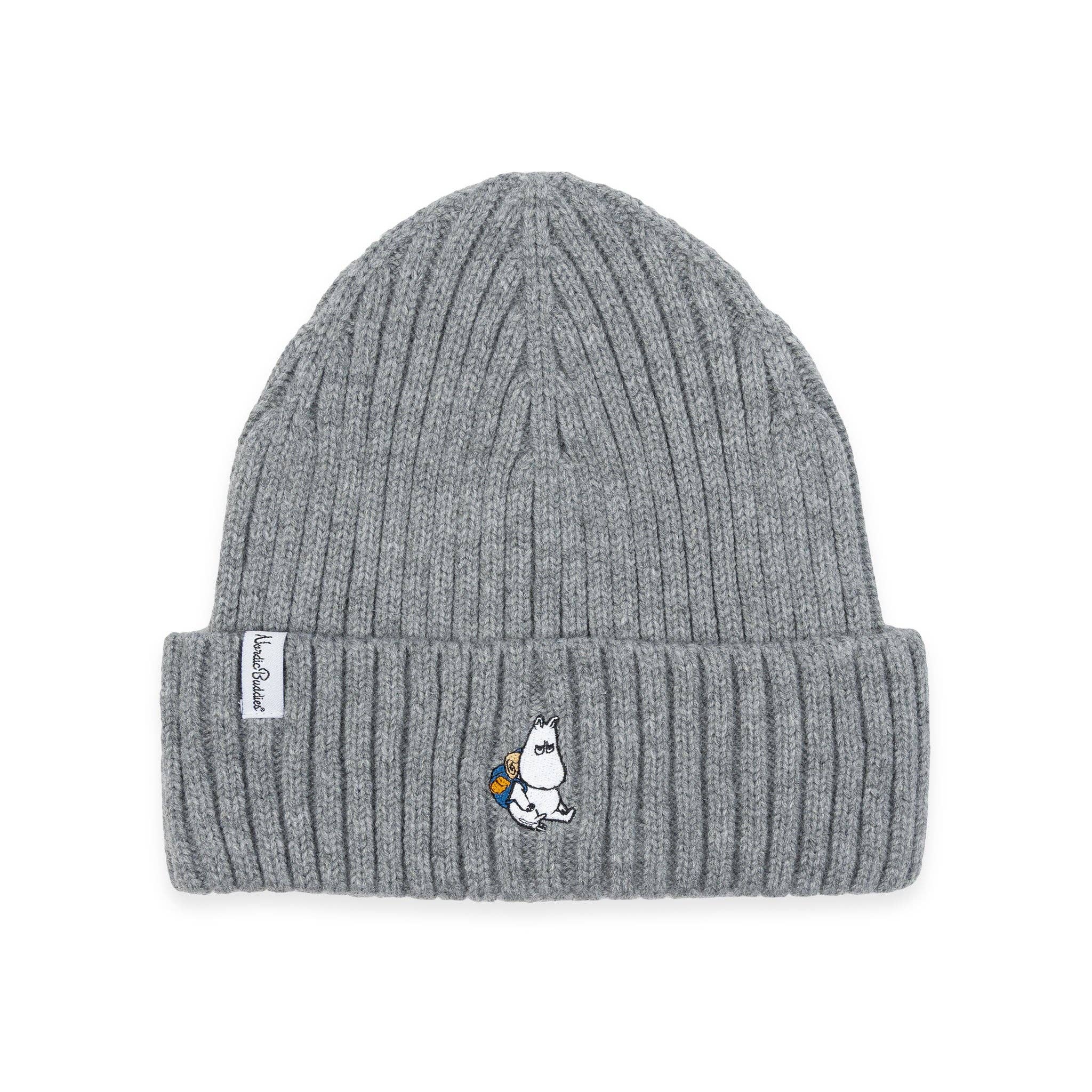Moomintroll Embroidery Beanie, grey