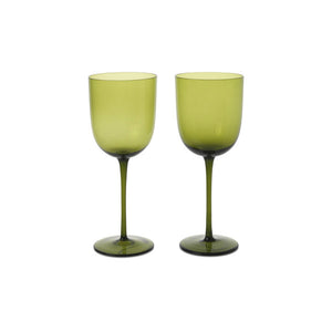 Host White Wine Glasses - Set of 2 - Moss Green