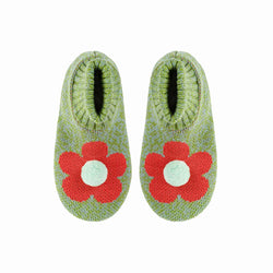 Flower Sock Slipper - Stone Blue/Green Marl