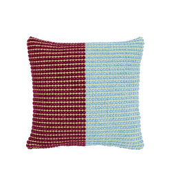 Grid Colorblock Pillow - Wine Red