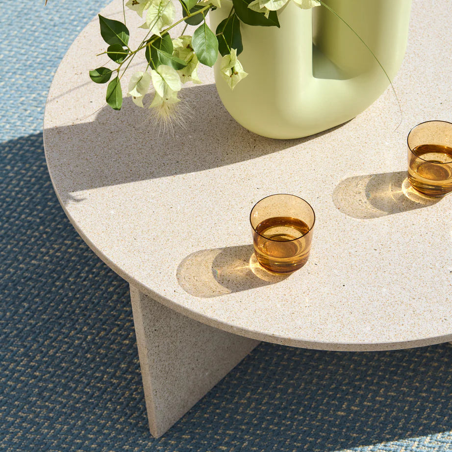 Halves Coffee Table,  Light Taupe Terrazzo