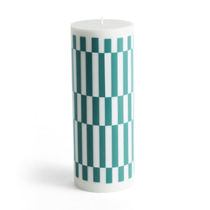 Column candle, Light grey/green