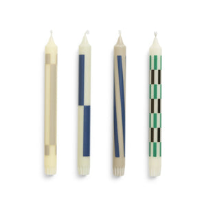 Hay pattern candle set / cream and dark