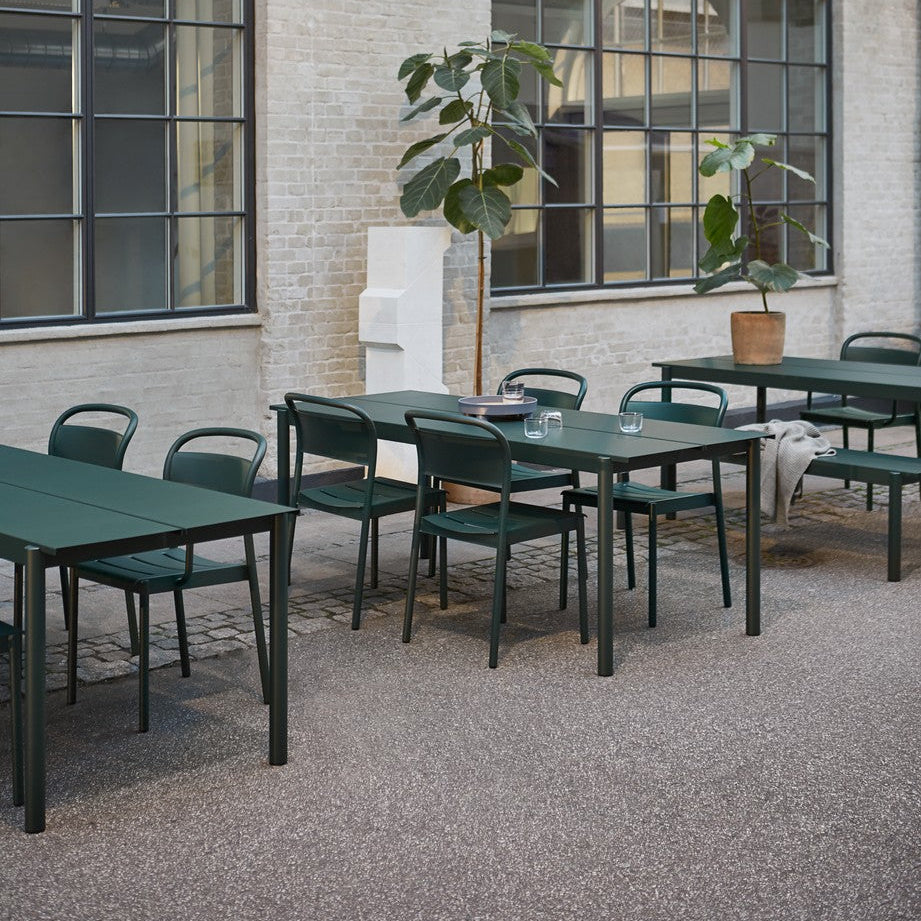 Linear Steel Table, Dark Green 140cm
