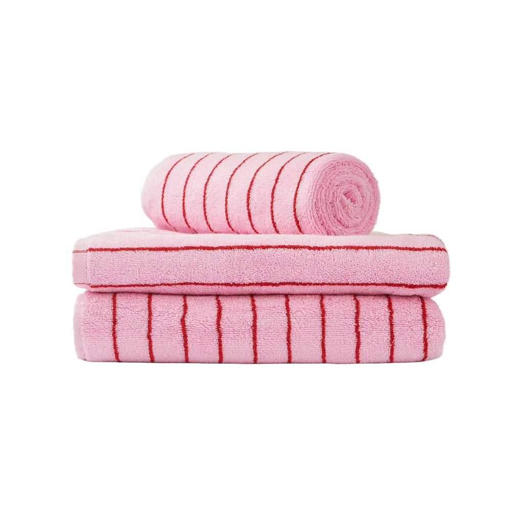 Naram Bathsheet, Baby Pink/Ski Patrol red